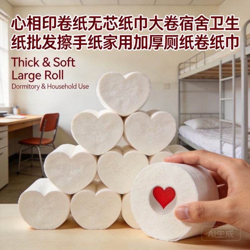 心相印卷纸无芯纸巾大卷宿舍卫生纸批发擦手纸家用加厚厕纸卷纸巾-万象社
